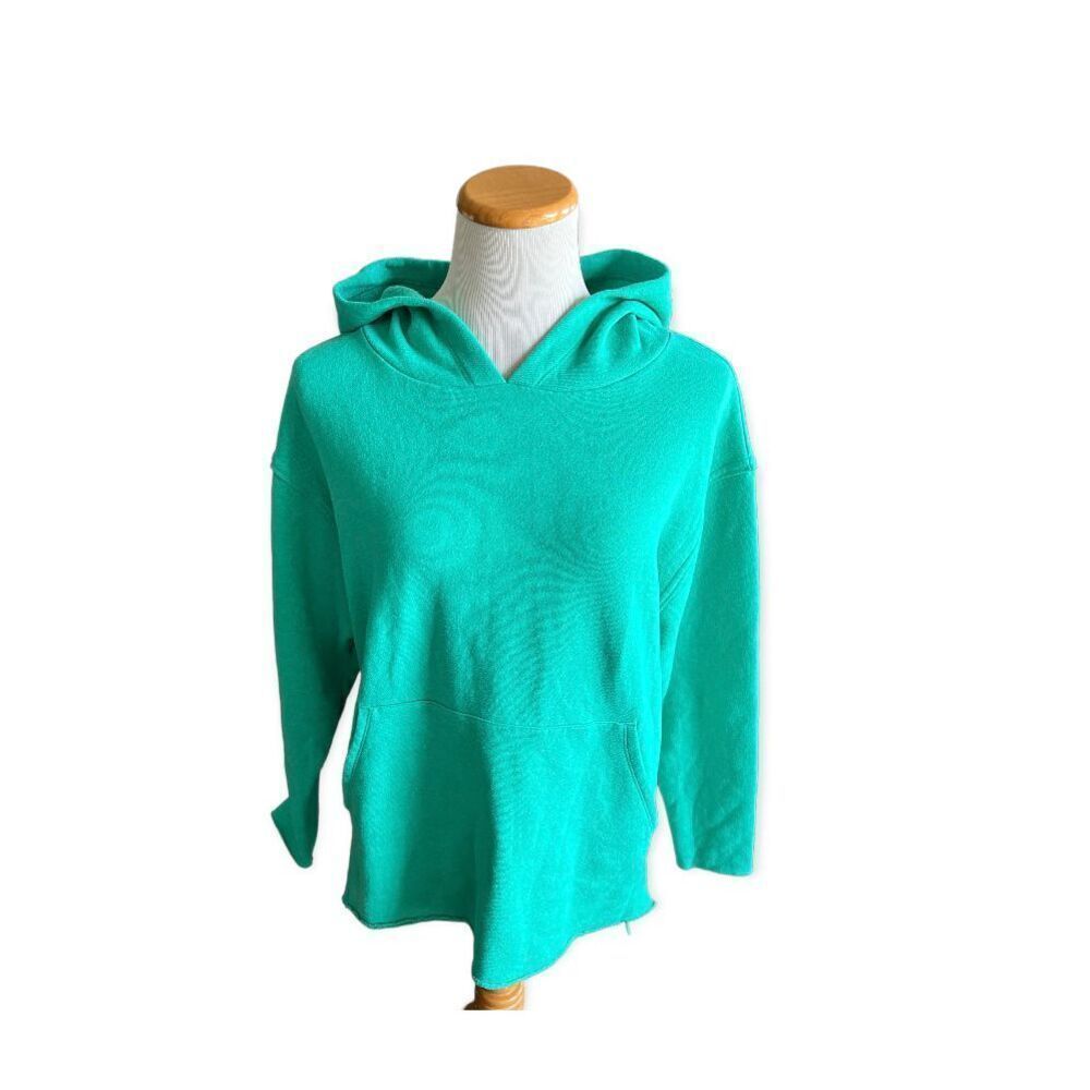 Womens City Streets Oversized Green Pullover Hoodie - Sz XS